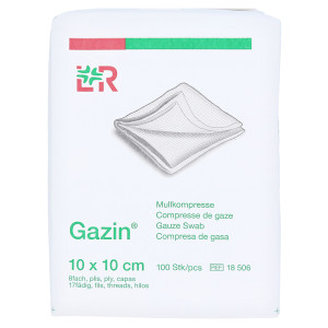 Gazin Mullkomp.10x10 cm unsteril 8fach Op 100 St